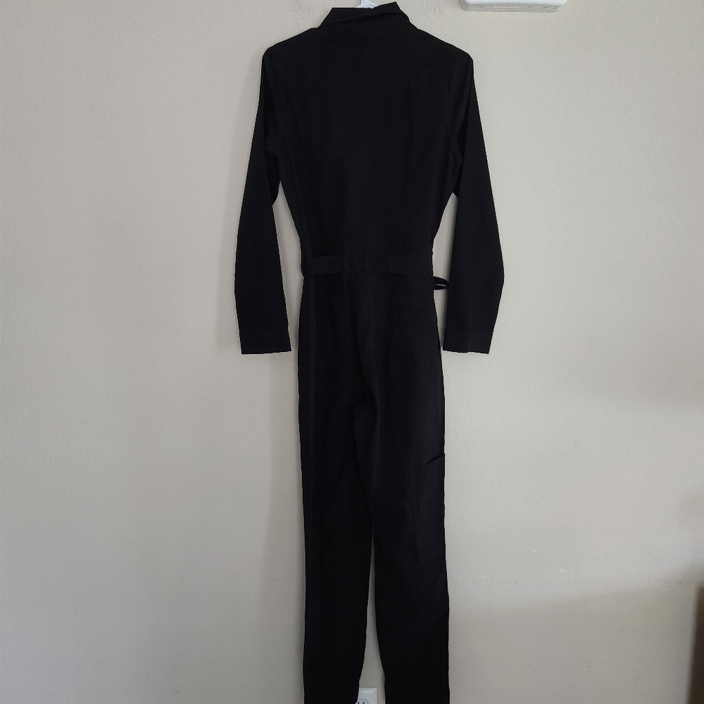 Wash Lab Womens Long Sleeve Black Hi-Bar Denim Jumpsuit Size Small - Picture 3 of 13